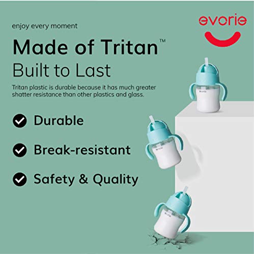 Утяжеленная Слама детска Поильная чаша Evorie Tritan обем 7 мл, с дръжки на 6 месеца по-комплект Twin ( + Mint)