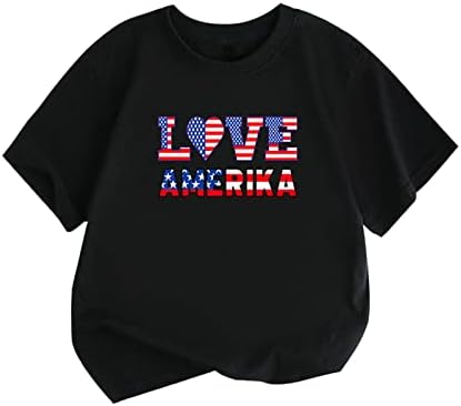 Тениска на Деня на Независимостта за Деца, Тениска с Писмото Принтом за Момчета и Момичета, Летни Блузи, Ежедневни тениски