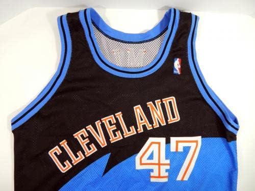 1999-00 Кливланд Кавалиърс и Ей Джей Брамлетт №47, Издаден за игра, Черна Риза 50 793 - Използвана игра в НБА