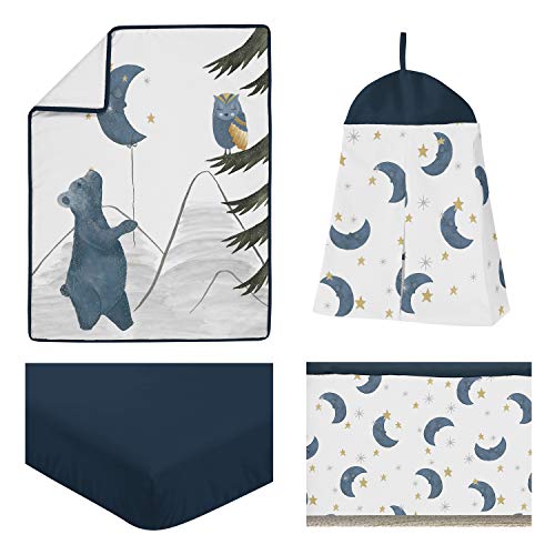 Комплект спално бельо за детска стая легла Sweet Jojo Designs Горски Мечката и Бухалът За малки Момчета и момичета - 4 предмет -