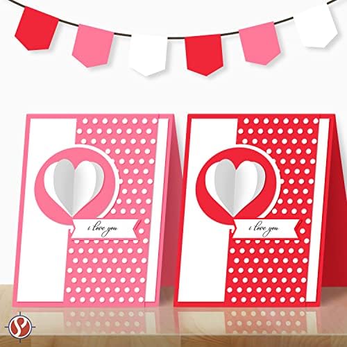 Цветна хартия за картички за Свети Валентин, Червена, Розова и бяла, 8.5 x 11 инча, за поздравления, подарък бирок, предмети на изкуството и занаяти, Покани и съобщения |