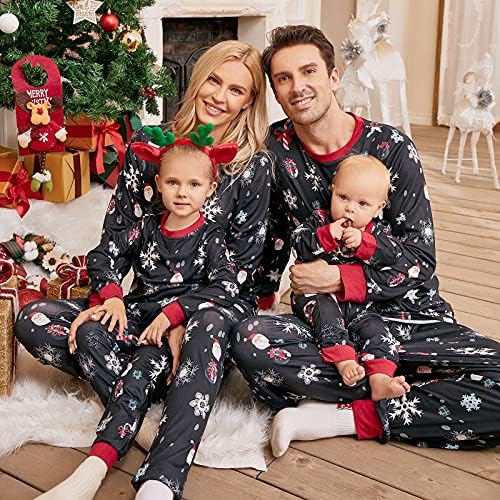 PopReal Коледна Пижама едни и Същи Семейни Комплекти, Еднакви Комплекти Коледна Пижама за Жени Празнична Облекло За Сън