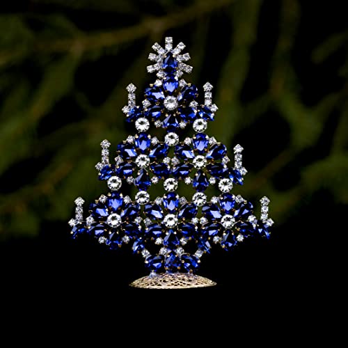 Коледно дърво Flower Power (синя), с елегантна коледно дърво, за ръчна работа с прозрачни пайети. Той е украсен с 6 красиви
