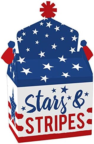 Big Dot of Happiness Stars and Stripes - Подарък кутия за партита в чест на Деня на памет, 4 юли и Деня на труда, Подаръчни