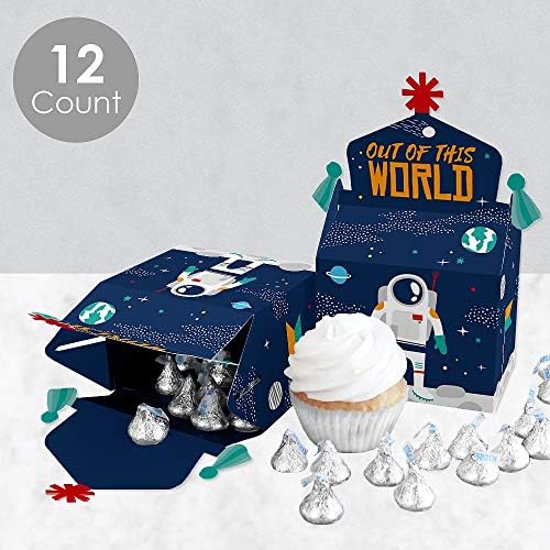 Голяма точка щастието Отлита в Открит космос - Подаръчни кутии за партита - Подаръчни кутии за детската душа на ракетном кораб или парти по