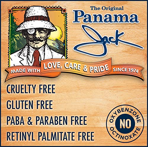 Слънцезащитен лосион за слънчеви бани Panama Jack - SPF 8, PABA, без парабени, без глутен и жестокост, Антиоксидант Хидратиращ формула, 6 течни