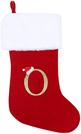 Коледни Чорапи с Монограм, Класически Персонализирани Чорапи, Украса за Семейна Почивка, Декорация във формата на Колокольчика