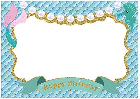 SWYOUN Mermaid Photo Booth Prop Frame Kids Happy Birthday Party Аксесоари За къпане на Бебето