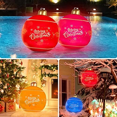 Украса за надуваеми топки Homotte LED Коледа, 24-Инчов, Дебели до 2,5 мм, Голям Външен Балон с Акумулаторна осветлението за декорация
