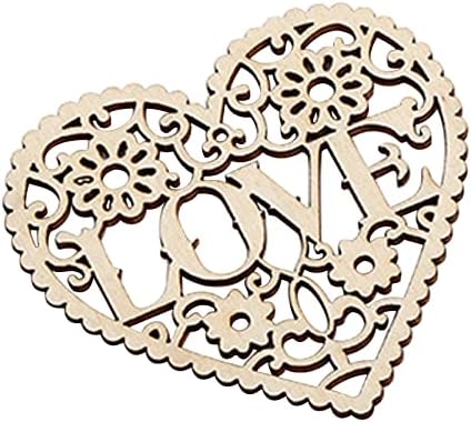 Прозрачен Еластичен Кабел.8 мм Любов за Свети Валентин Подвесное Украса От кухи Дървени стърготини, Дървена Резба във формата на Сърце,