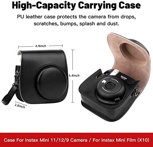 Защитен калъф за фотоапарат непосредствена печат Fujifilm Instax Mini 11 12 9, Калъф-чанта от изкуствена кожа премиум-клас с Подвижна