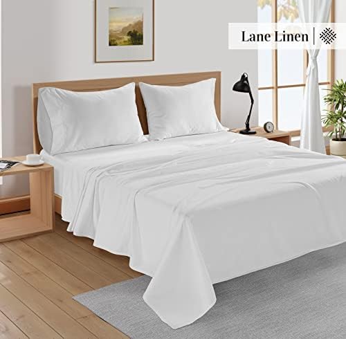 Комплект спално бельо LANE LINEN Bamboo King - Вискоза от Бамбук King Bed Sheets, Луксозно Меки кърпи, дишащи и охлаждащи