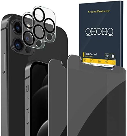 QHOHQ 2 опаковки със защитно фолио за iPhone 12 Pro 6,1 с 2 и с малко пари защитно фолио за обектива на камерата, фолио, изработени