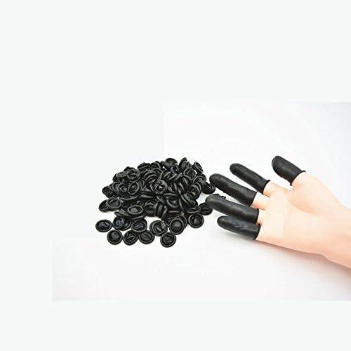 Антистатични Подложки за пръсти Maxfresh от естествен латекс, 500 БР (черен)