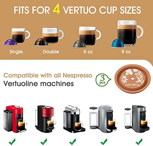 Капак за многократна употреба кафе на капсули VIVI SKY Подходящи за капсули Nespresso Шушулките Vertuo, капачки от хранително-силикон,