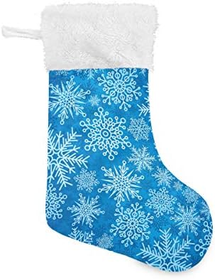 Коледни Чорапи ALAZA, Зимни Снежинки, Класически Персонализирани Големи Чулочные Украса за Семейни Тържества, декорация за