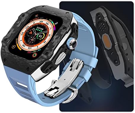 Велюровый Калъф, изработени от въглеродни влакна За Apple Watch Ultra 49 мм Луксозен Комплект Модификация iWatch 8 7 6 5 4 SE 45