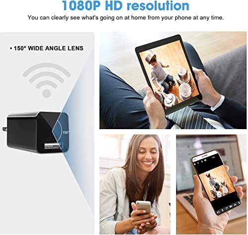 Скрита Камера Зарядно Устройство Шпионска Камера Скрита Камера HD 1080P Безжична Мини Шпионска Камера с Wi-Fi за Нощно Виждане