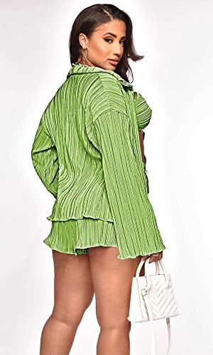 Qosmon/ Комплект дрехи от 3 теми За жените, Обикновен Сутиен Ярки Цветове И Широки Панталони С Кардиганом, Риза С Дълъг ръкав, Комплекти