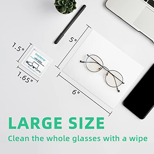 Кърпички за почистване на лещи Metene 300 В опаковка, Предварително Навлажнени Кърпички за очила в Индивидуална опаковка, Препарат