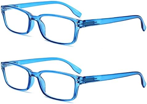 Kerecsen, 2 компютърни очила за четене за жени/мъже, Сини Светозащитные очила за четене, Модерни Очила с пружинным тръба на шарнирна връзка (2 опаковки сини, 1,75, multiplier_x), 0,3