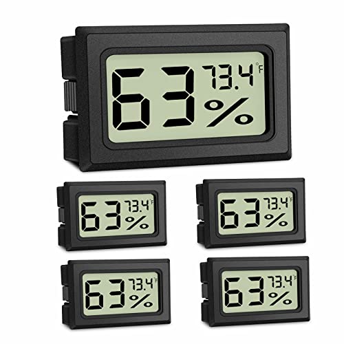 5 БР. Мини Цифров Влагомер-Термометър Термометър за измерване на влажността в помещението, в Електронен LCD дисплей, Монитор по Фаренхайт