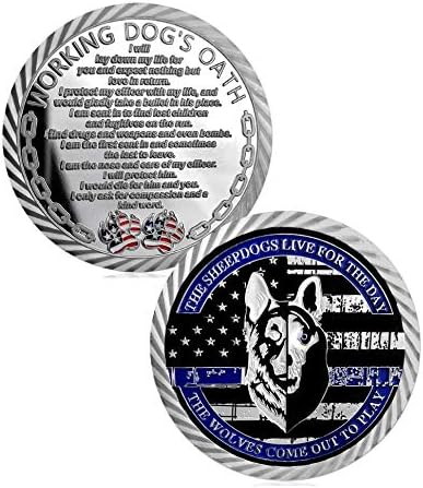 Монета за Повикване на полицията K9 Тънка Синя Линия Служител на Правоохранителните органи Куче на Военна Монета