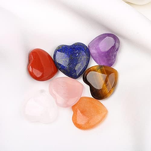 Камък на Сърцето с 7 Чакри, Натурален Лечебен Кристал, Определени за Медитация, Баланс Рейки и Декорации