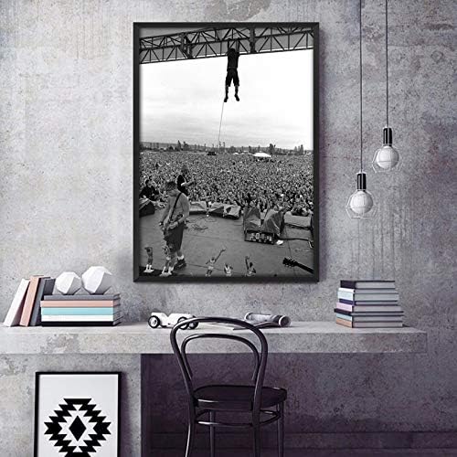 Rixart Pearl Jam Плакат на настоящето, Черно-бели Артистични Щампи декорация За стени Фотохартия Материал 36 (24x36 инча)