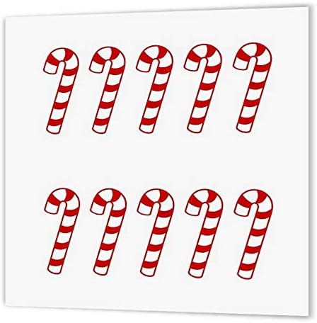 3dRose ht_27808_2 Големи Коледни Бонбони-Утюжок На термопереносе, 6 на 6 сантиметра, за бял материал