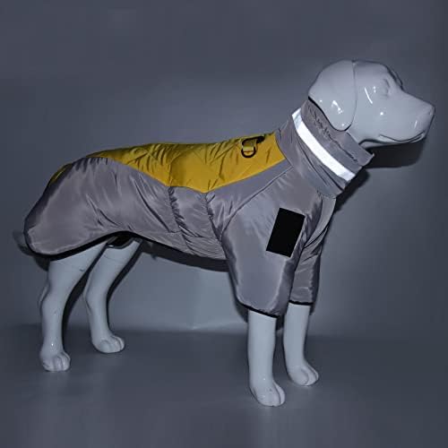 Удобни Дрехи за големи кучета в студено време, Топло яке с Шлейкой Жълт цвят XL