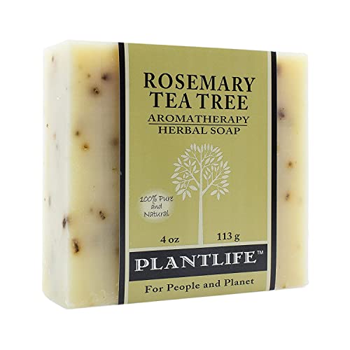 Сапун Plantlife Rosemary Tea Tree в 3 опаковки - Овлажняващ и успокояващ сапун за вашата кожа, Изработено е ръчно с използването