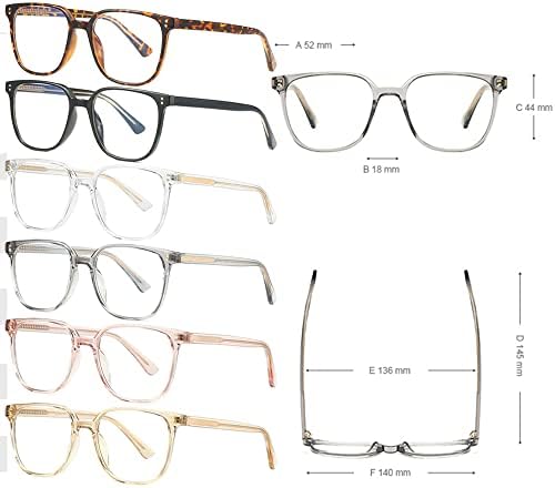 RESVIO Дамски Очила За четене Квадратни Рамки За Очила Readers Черен