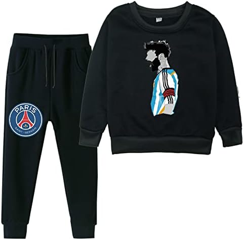 BenLP Libister/ Hoody с качулка за момчета и момичета Messi Crewneck и спортни панталони - 2 броя, Спортни дрехи, Ежедневни