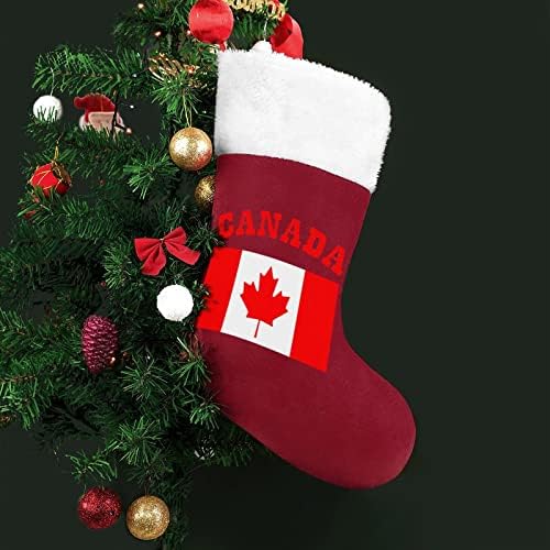 Картонена Флаг На Канада Коледни Чорапи, Коледни Чорапи Чанта За Дома Семеен Коледен Декор