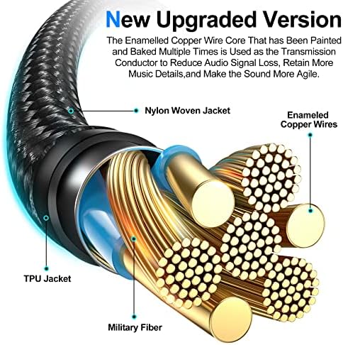 Аудио кабел xiwxi 3,5 мм мъж към мъж, с адаптер тип C до гнездото 3,5 мм, Допълнителен аудио вход, AUX Кабел в Найлонов оплетке за слушалки,
