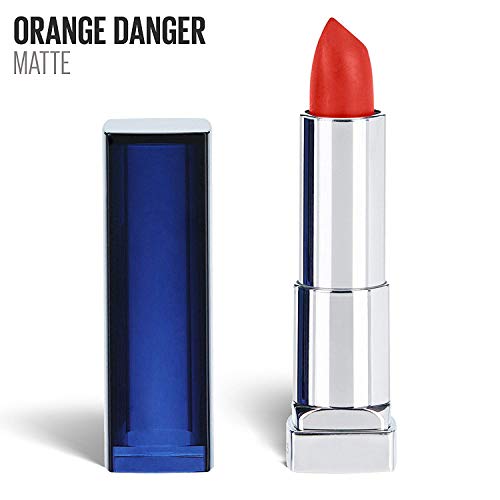 Матово Червило на Maybelline New York Color Sensational Orange Lipstick, Оранжева опасност, 0,15 грама, 1 брой