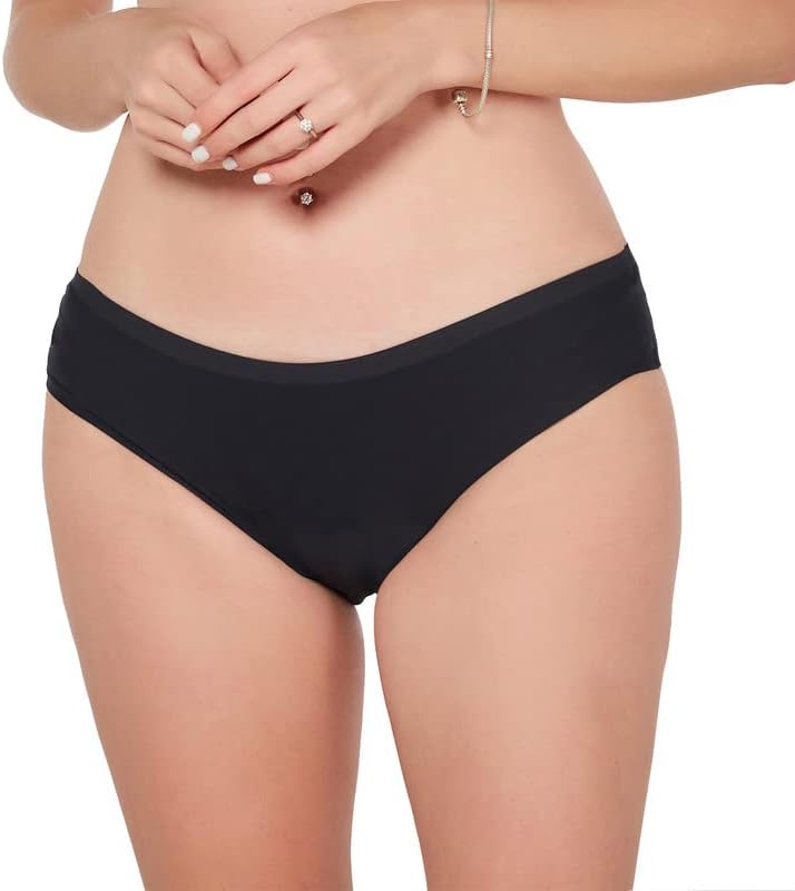 TELUNSU Секси Period Swimwear Херметически Бански Бикини - Топене със средна талия за тийнейджъри, Момичета, Жени Черен цвят