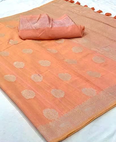 Дизайнерски индийската традиционна блуза Сари от чист лен, изтъкана Зари класически мюсюлманско фестивала Сари 2560