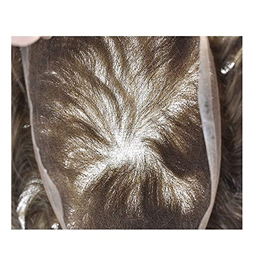 Мъжка перука с пълна френски дантели от естествена коса, система за смяна на променен цвят на възли, Дишащи Перуки с незабележими косата