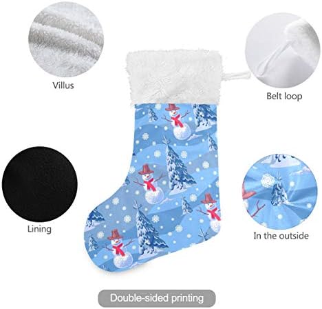 Коледни Чорапи ALAZA, снежни човеци и Коледно Дърво, Класически Персонализирани Големи Чулочные Украса за Семейни Тържества, декорация