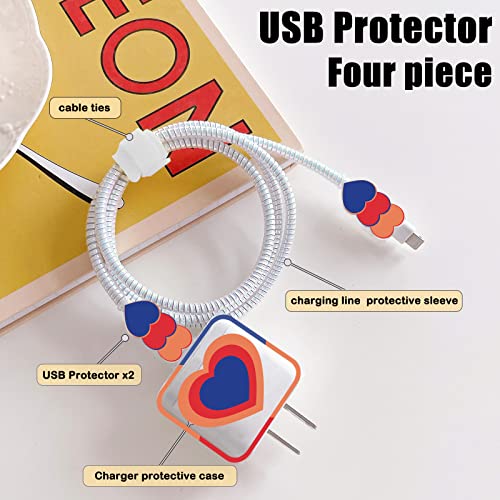 Цветен Протектор телефонен кабел за зарядно на iPhone Type-C с уникален дизайн Сладко Love Heart Data Кабел Bite USB Charger