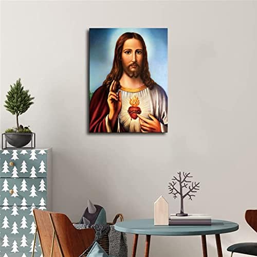 Исус Христос Платно Стенно Изкуство Сърцето на Исус Печат върху Платно, Стенни Художествени Картини Религиозни Стената Произведения