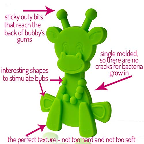Прекрасна играчка за никнене на млечни зъби при бебето - Малки играчки-прорезыватели на Veselina Жираф от Bambeado. Играчка за