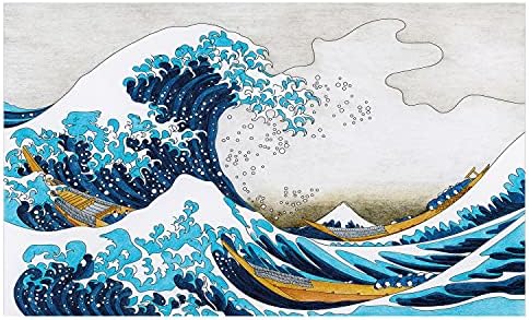 Керамични Държач за четка за зъби Ambesonne Hokusai, Графично изображение Вълни, Плещущихся с хора, разходка с Лодка по
