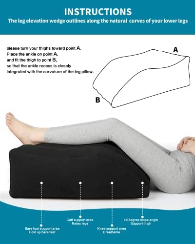 Възглавница за повдигане на краката, Надуваеми Клиновидна възглавници, Удобна Възглавница за краката по време на сън, Подобрява