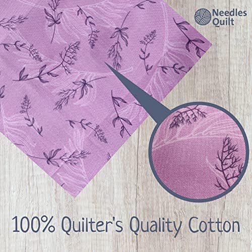 Студио стеганого одеяла Needles - 8 Дебели четвърти 22 X 18 (Amethyst Garden) | Връзки Памучни съшива тъкани - Материал на