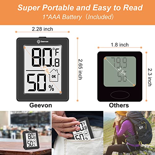 Дигитален Влагомер Geevon, 3 опаковки, Стаен Термометър, Сензор за Влажност на въздуха в помещения, с батерия, Цифров Датчик