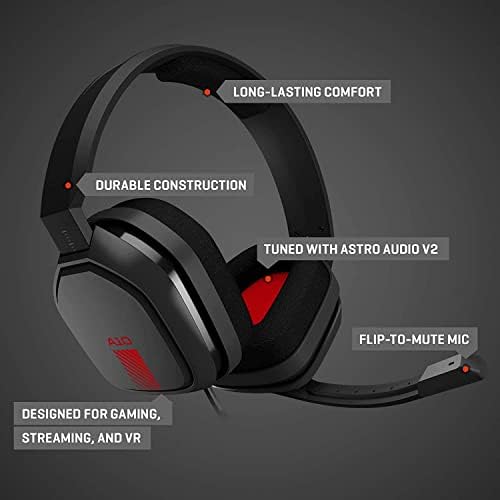 Детска слушалки ASTRO Gaming A10 - Черна / Червена - За КОМПЮТЪР (обновена)