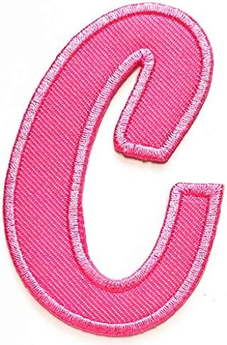 Полипропиленова нашивка Розови Букви C, Залепена на желязо Ленти с букви от Азбуката ABC, Залепена на Желязо Ивици, Апликации, Дънки,